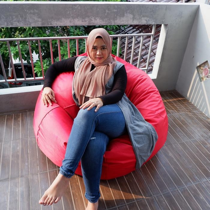 KHUSUS GRAB! Bean Bag Pumpkin Beanbag bulat Oval Diameter 90cm Beanbag Size XL HIGH DURABILITY