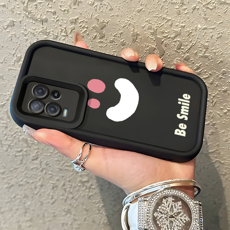 Casing Hp OPPO A54 Case Casing tas emosi senyum pola HP Kasing Silikon Softcase mata langit tangga