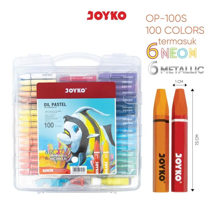 

SARI Joyko Crayon Oil Pastel 100 Colours / Krayon Minyak Joyko 100 Warna Anak Op-100S