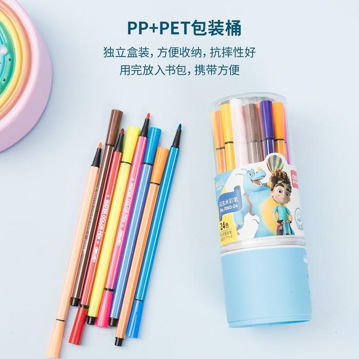 

SARI Deli Felt Pen 12 24 Set Hexagonal Watercolour / Spidol Warna Deli