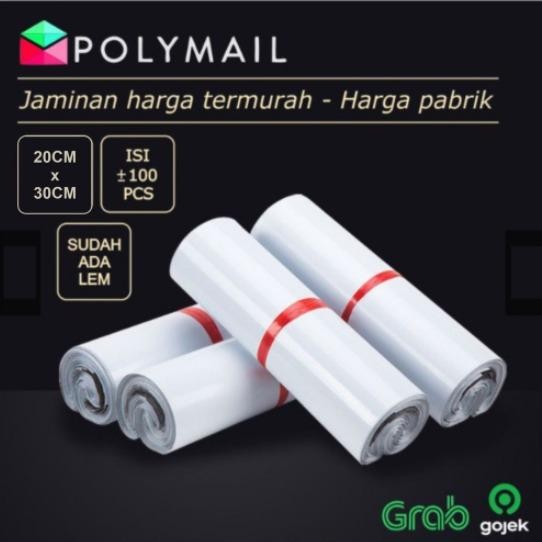 

5WUM Plastik Polymailer 100Pcs 20X30Cm Putih Premium Glossy