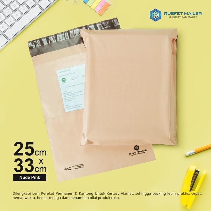 

5WUM Amplop Plastik Polymailer Nude Pink (Uk :25Cm X 33Cm )