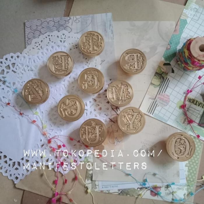 

5WUM Wax Stamp Head Alphabet A-I Sealing Wax Initial Diy Stempel Lilin