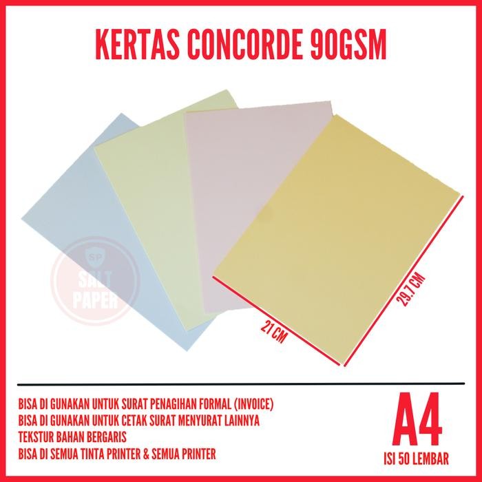 

5WUM Kertas Concorde A4 90 Gsm Isi 50 Lembar / Kertas Surat A4 90 Gr