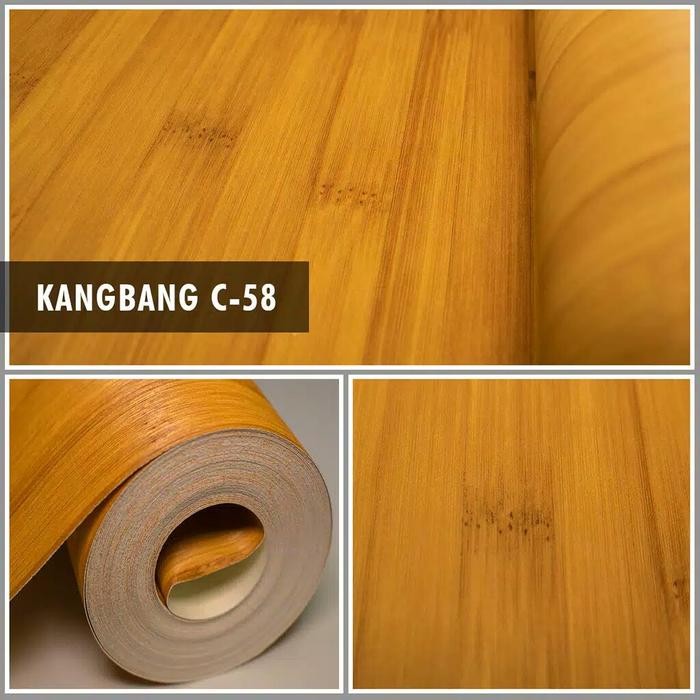 Wallpaper Vinyl Dingding Motif Kayu bertekstur Premium