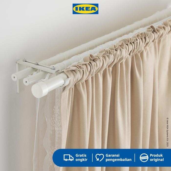 Ikea Hugad Batang Tirai Gorden/Jendela Adjustable 120-210Cm Logam