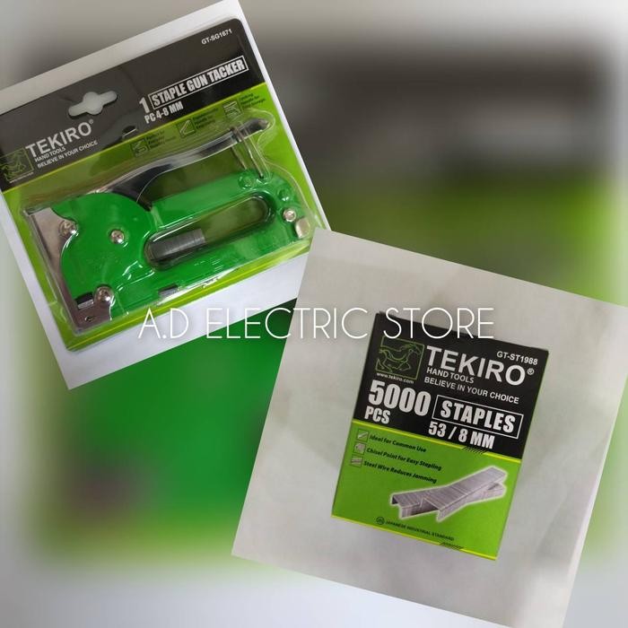 Menarik Steples Tembak Tekiro 4-8Mm + Isi Steples Tembak 8Mm Merek Tekiro