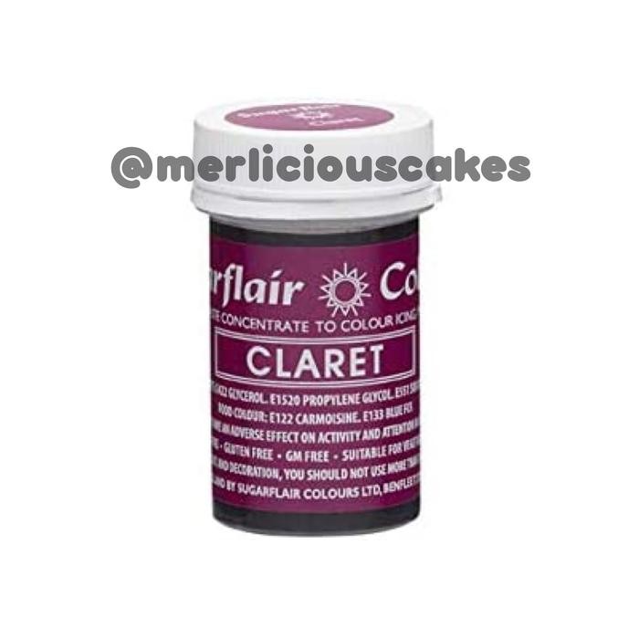 

Claret Sugarflair Paste Concentrate Coloring Colouring Pewarna