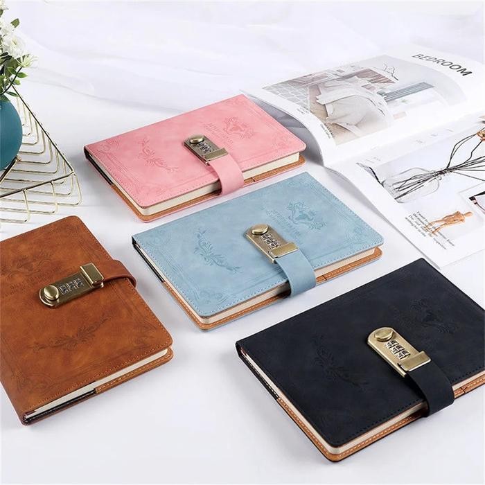 

Notebook Password Buku Tulis Catatan Diary Agenda Binder Memo Notepad
