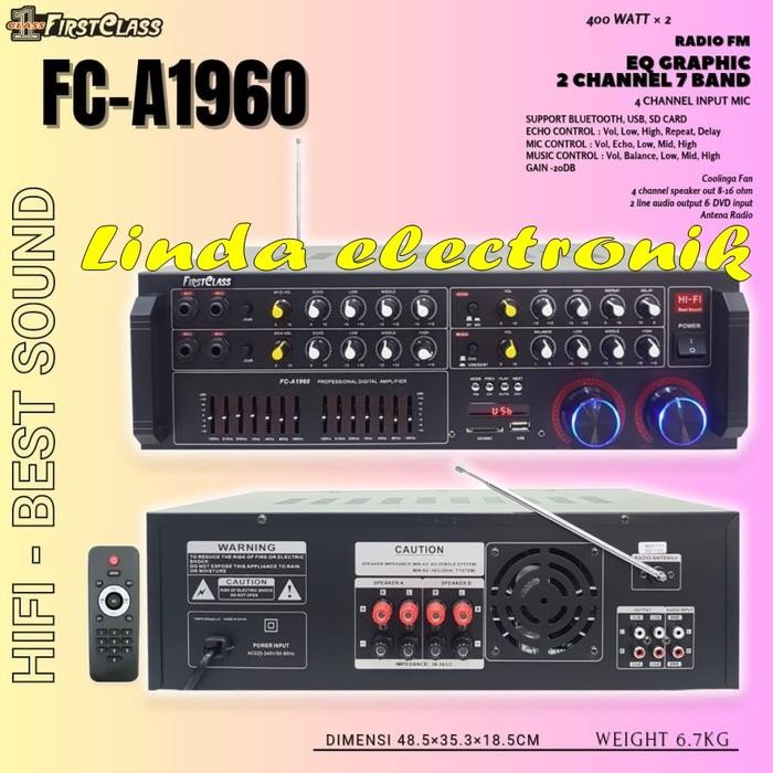 POWER AMPLIFIER KARAOKE FIRSTCLASS FC A1960 / FCA1960 ORIGINAL