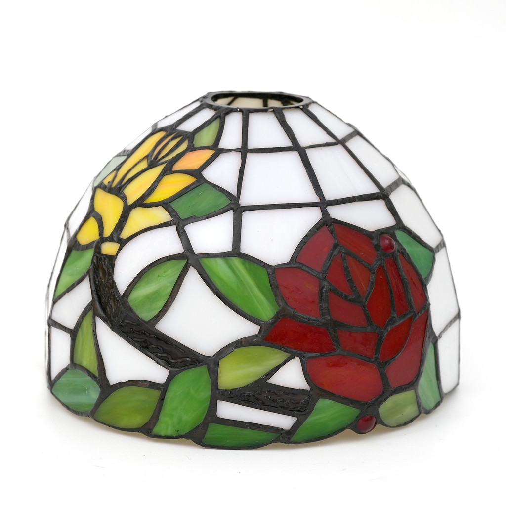 Penutup lampu retro Feather Design 8" Kap Lampu Kaca Patri Kuning - Sempurna untuk Meja, Lampu Lanta