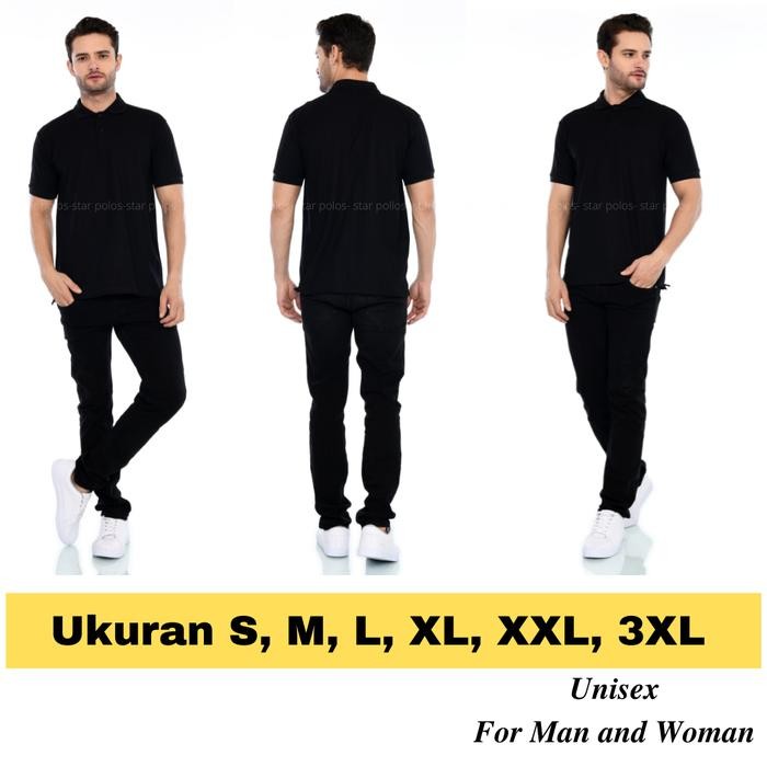 kaos kerah/ kaos polo shirt polos lengan pendek HITAM POLOS
