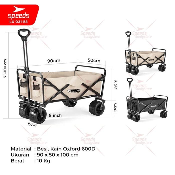 

SPEEDS Keranjang Camping Gerobak Lipat Troli Barang Box Serbaguna Kursi Gunung Glamping Piknik