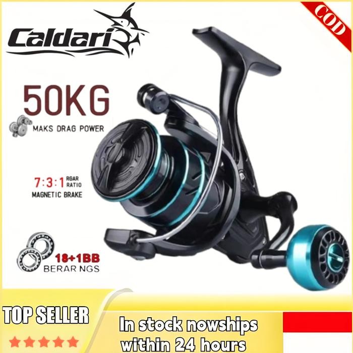 

Caldari gulungan pancing 50kg drag 5.2:1 kincir logam berkekuatan tinggi semua perairan tahan lama