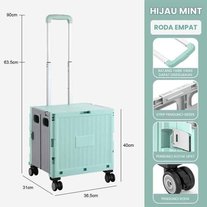 KR Troli Keranjang Lipat Barang 4 Roda Troli Anjing Multifungsi Ukuran 38*32.5*39