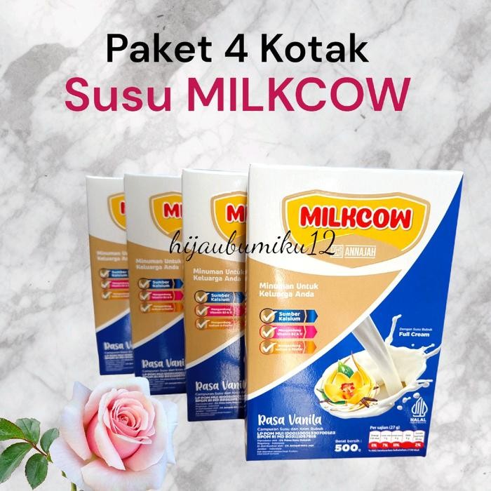 

Paket Susu Milkcow 4 Kotak 500 Gram Susu Sapi Bubuk Fullcream Anak Dewasa Dairy Minuman tinggi
