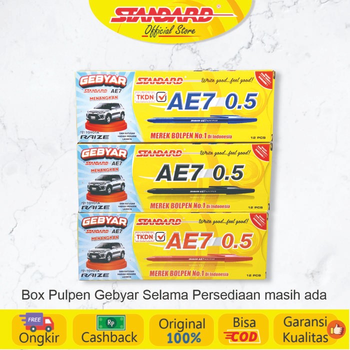 

Standard - Pulpen AE7 Alfatip 0.5 ( Alat Tulis / Pen / Ballpoint / Pena )