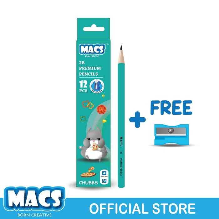 

Macs 2B pensil hitam Premium segitiga - CHUBBS