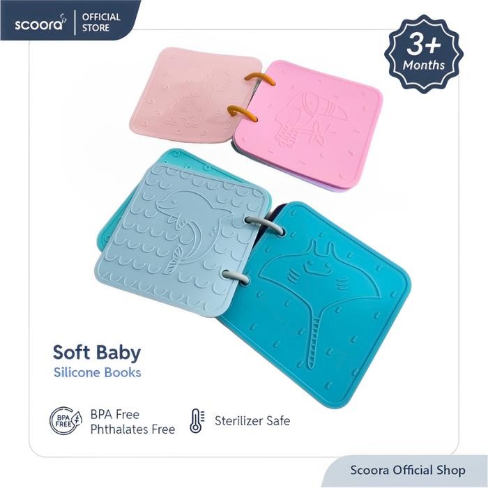 Scoora Silicone Baby Bath Book Sensory Montessori / Mainan Buku Silikon Bertekstur