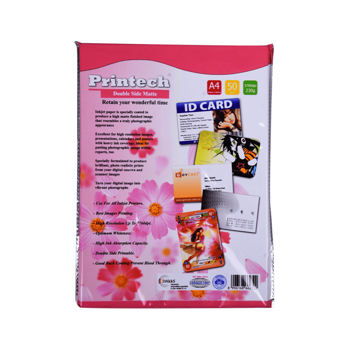 

Kertas Foto / Photo Paper Printech Double Side Matte A4 230g