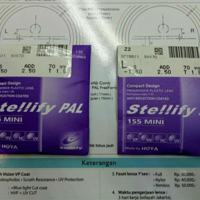 Lensa Progresif Hoya Stellify Indeks 1.55 Lensa Progressive Japan