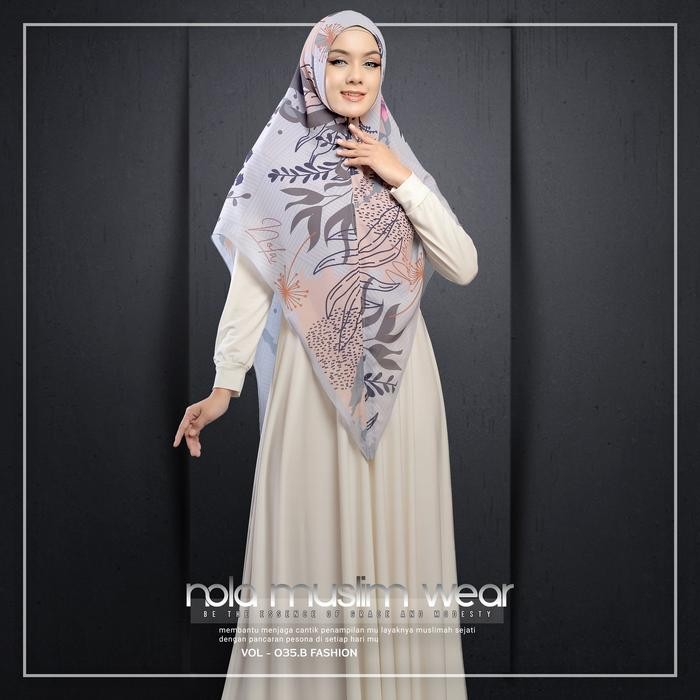 pita Nola Khimar Printing V35 Hijab Instan 2 Layer Syar'i Model Belakang Oval dan Pari Ceruty