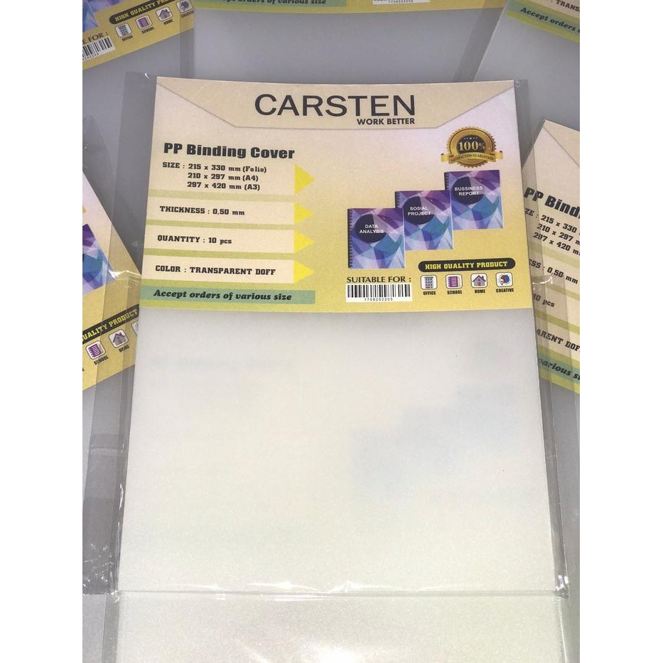 

Baru Cover Jilid Mika Doff Tebal 0.50mm Folio Isi 10 Lembar