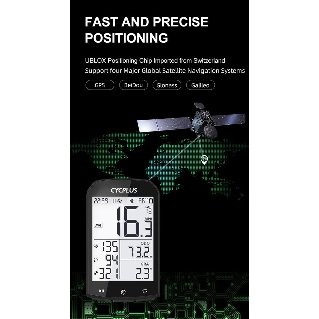 CYCPLUS M1 Speedometer GPS Sepeda Support Strava ANT+