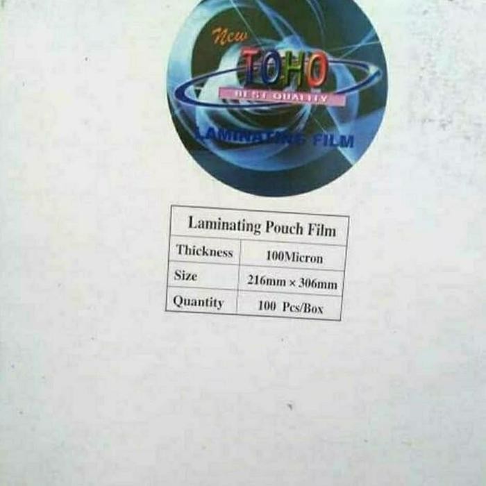 

Laminating Pouch Film. Toho Plastik Laminating A4. Ketebalan 100 Micron. Ukuran 216X306Mm. 1 Pak Isi
