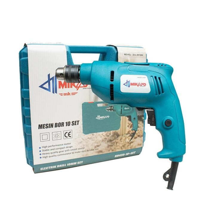 Mesin Bor Listrik 10Mm Set Koper 32Pcs Mikayo Mesi Bor Beton Lengkap