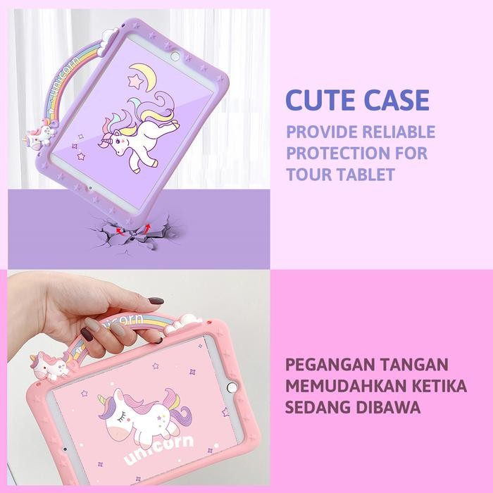IPAD 5 6 7 8 9 AIR 1 2 MINI 6 SOFT CASE KID UNICORN CASING COVER ANAK