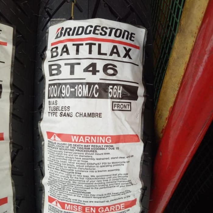 Ban Luar Battlax Bt 46 Ukuran 100/90-18 Battlax Tubeless