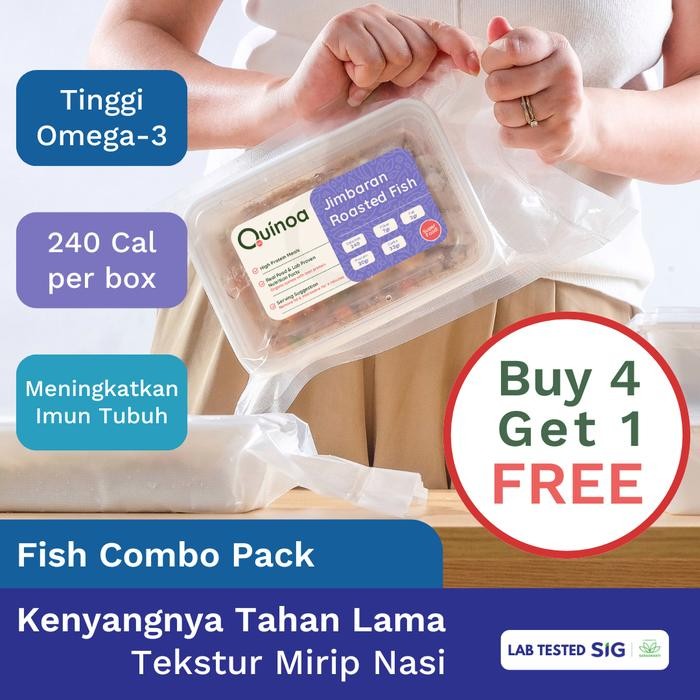 

[Buy 4 Get 1] Quinoa Go High Protein Low Calorie Diet Quinoa Fish Package Frozen Meals Best Seller