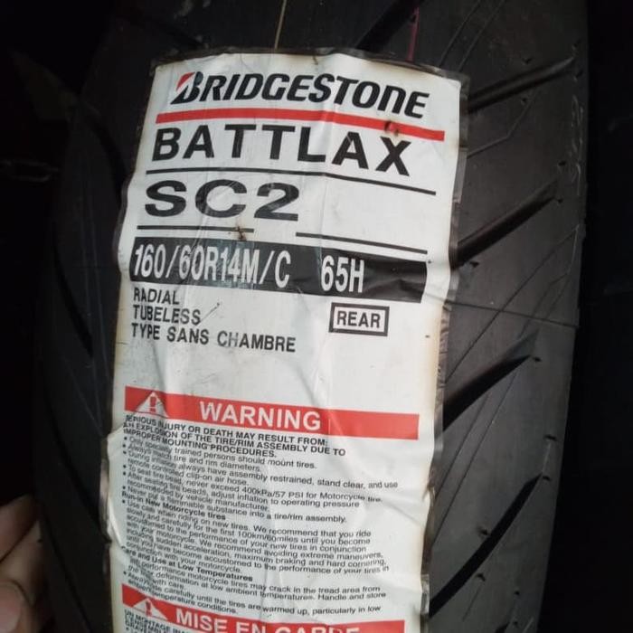 Ban Luar Bridgestone Battlax Sc 2 Ukuran 160/60-14 Battlax Tubeless