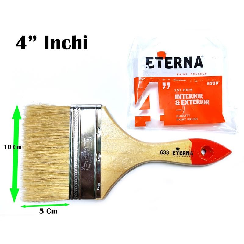 GROSIR TERMURAH Kuas Cat Tembok Premium ETERNA 633 Original Mulai 4" inchi | Kuas Tangan Bulu Panjan