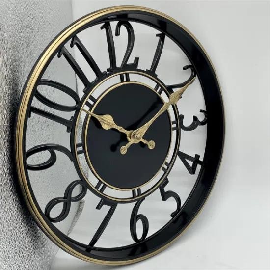 jam dinding romawi hitam industrial emas gold 30 cm
