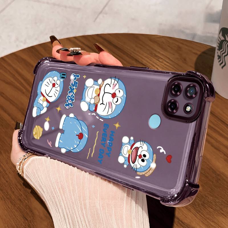 Casing Hp untuk Realme C21Y Realme C25Y C21 C15 Case Cesing Pria gemuk biru ponsel pelindung Silikon