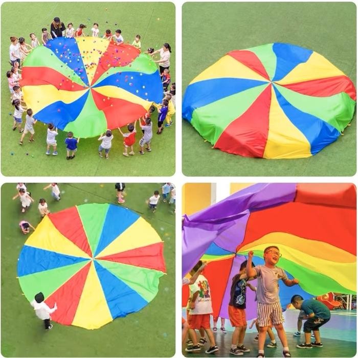 Mainan Parasut Pelangi Mainan Outdoor Anak Tk Permainan Anak Sekolah -Gratisongkir
