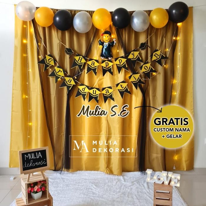 DEKORASI BACKDROP WISUDA KELULUSAN BACKGROUND DIY PAKET GRADUATION 1