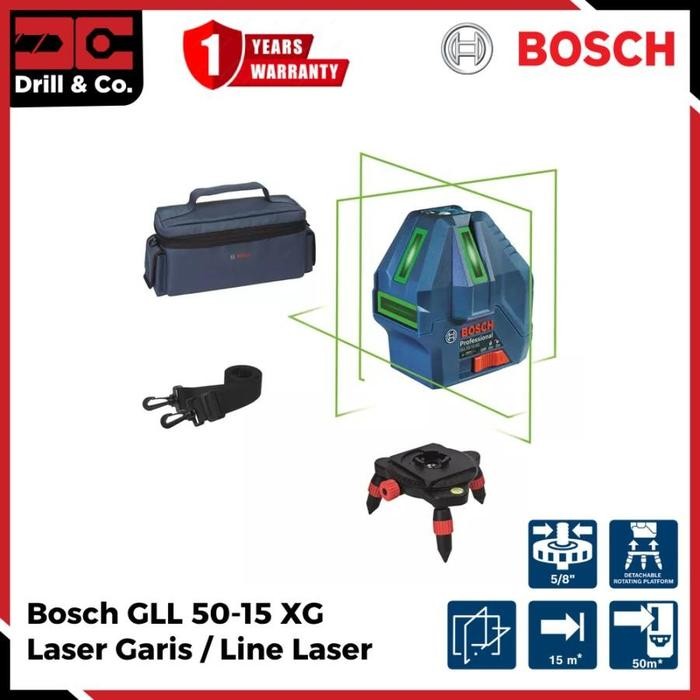 

Bosch GLL 50-15 XG Line Laser / Laser Garis Hijau 15m