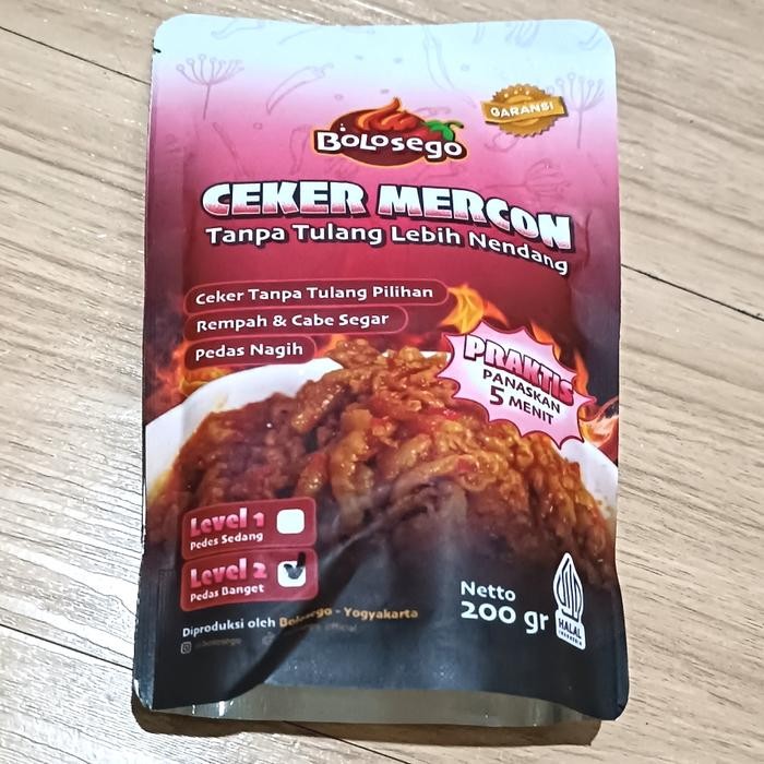 

Diskon! Promo Bolosego Ceker Mercon Tanpa Tulang 200Gr Pedas Frozen Food