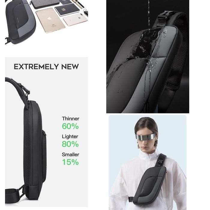 Bange Tas Selempang Pinggang Pria Waistbag Pria Slingbag Pria Bg7312 Hitam Plastik