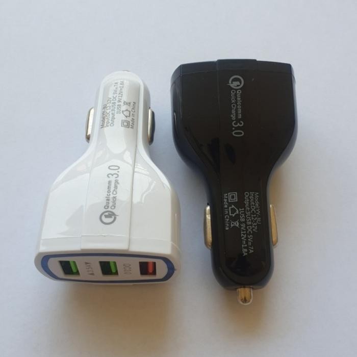 KEPALA BATOK CASAN MOBIL 2.1A CHARGER HP MOBIL 3 PORT USB KODE 372