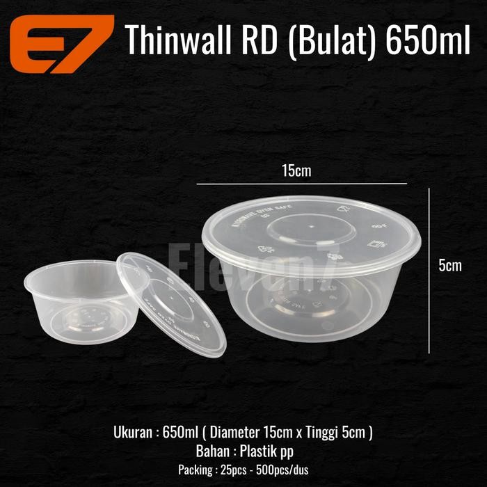 JT Thinwall Bowl 650ml - Mangkok Plastik Thinwall, Plastic Bowl