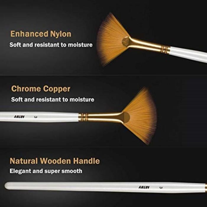 

18Pcs Set Kuas Lukis Lengkap / Kuas Melukis Kuas Cat Lukis / Alat Lukis Kuas Cat Air Minyak / Art