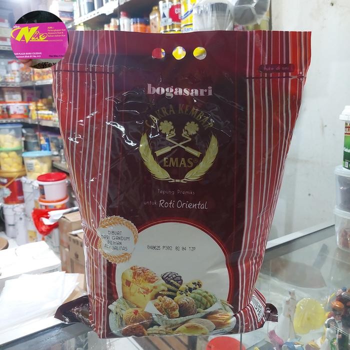

New bogasari tepung cakra kembar emas roti oriental 5kg khusus grab gojek Ready