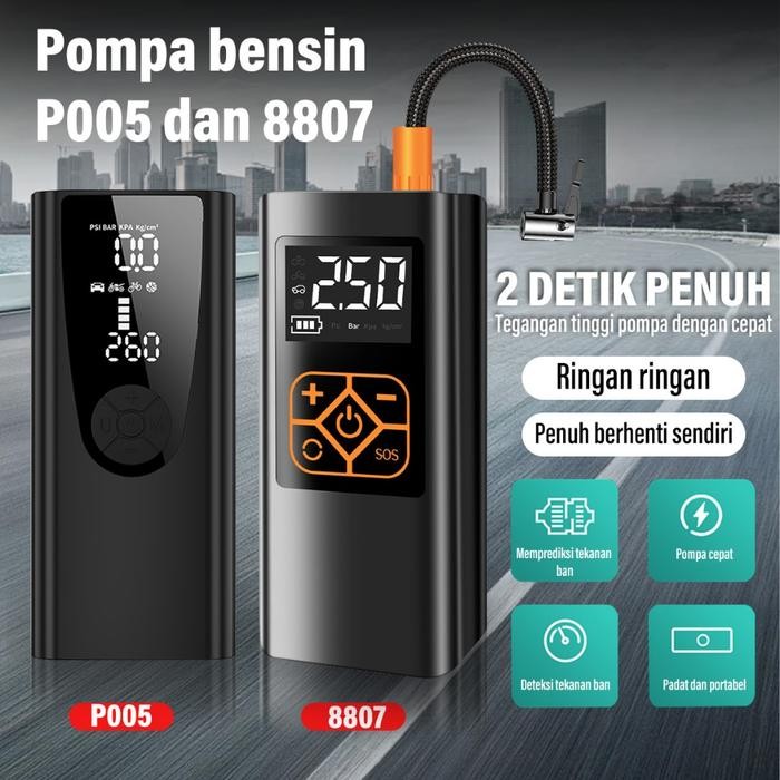 POMPA BAN MOBIL DAN MOTOR ELECTRIC PORTABLE -10000MAH DENGAN PORT PENGISIAN USB POWERBANK, INFLATOR
