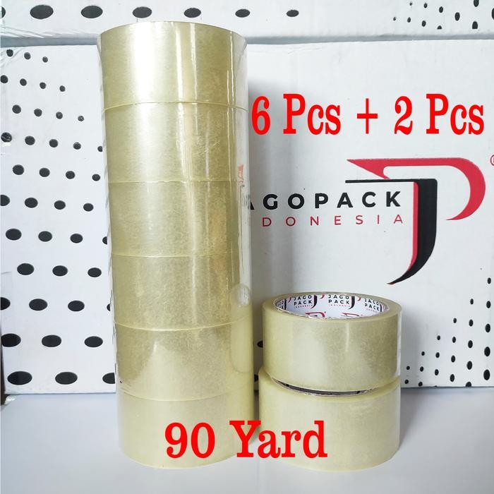 

ID PAKET 8 PCS [ 6+2 ] - LAKBAN BENING EKONOMIS 45 X 90 YARD - LAKBAN PACKING - JAGO PACK INDONESIA