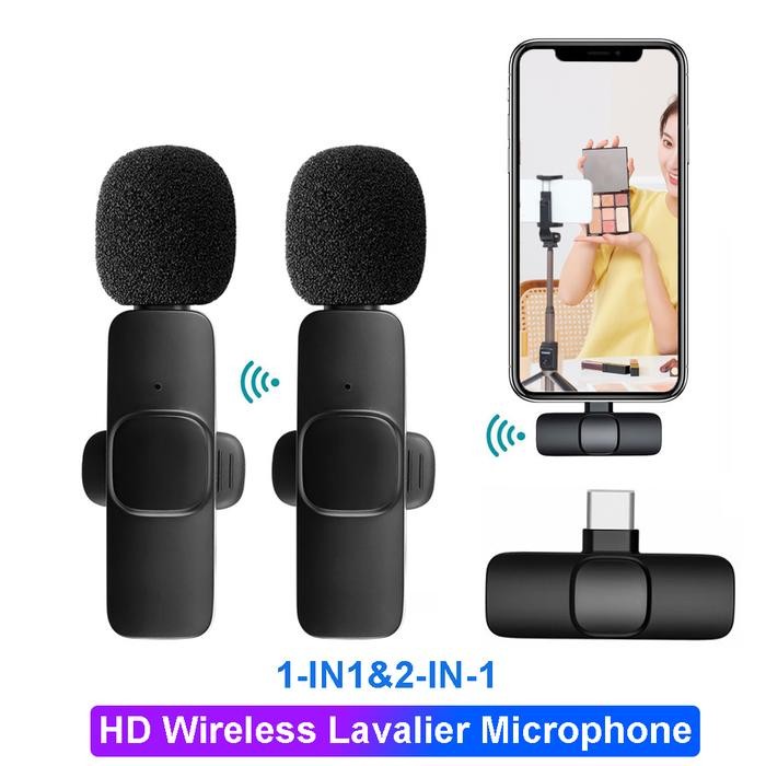 Saramonic - Mic Wireless Clip On Microphone Mikrofon Lavalier Hp Plug & Play Type C / Lightning