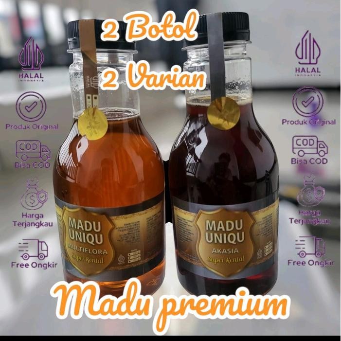 

2 BOTOL MADU 2 VARIAN,KEMASAN CANTIK HONEY ACACIA + HONEY MULTIFLORA, BAHAN HERBAL MURNI ASLI VIRAL